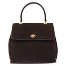BALLY Hand Bag Suede Brown Gold Auth BA3925-2