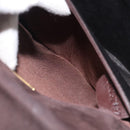 BALLY Hand Bag Suede Brown Gold Auth BA3925-20