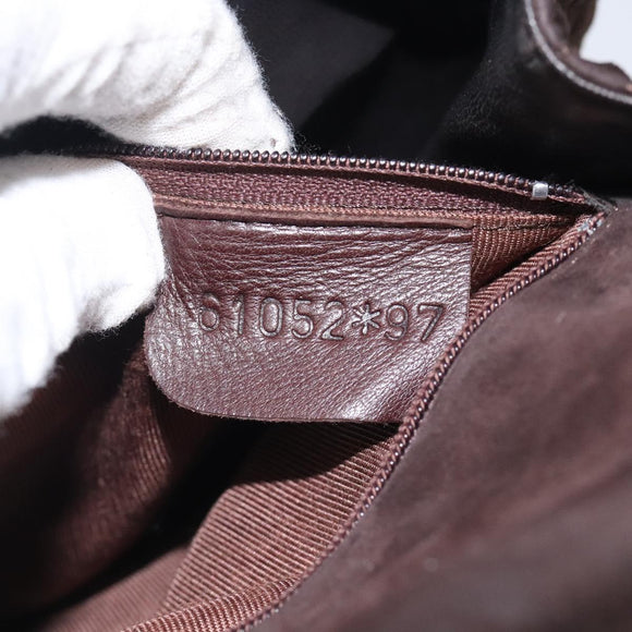 BALLY Hand Bag Suede Brown Gold Auth BA3925