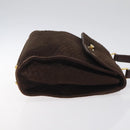 BALLY Hand Bag Suede Brown Gold Auth BA3925-4