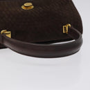 BALLY Hand Bag Suede Brown Gold Auth BA3925-7