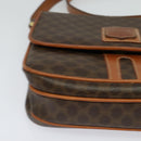 CELINE Macadam Canvas Shoulder Bag PVC Leather Brown Gold Auth BA3927-10