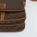 CELINE Macadam Canvas Shoulder Bag PVC Leather Brown Gold Auth BA3927-11