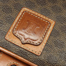 CELINE Macadam Canvas Shoulder Bag PVC Leather Brown Gold Auth BA3927-14