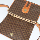 CELINE Macadam Canvas Shoulder Bag PVC Leather Brown Gold Auth BA3927-15