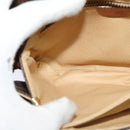 CELINE Macadam Canvas Shoulder Bag PVC Leather Brown Gold Auth BA3927-19