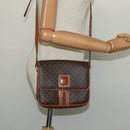 CELINE Macadam Canvas Shoulder Bag PVC Leather Brown Gold Auth BA3927-23