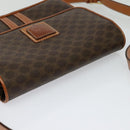 CELINE Macadam Canvas Shoulder Bag PVC Leather Brown Gold Auth BA3927-6