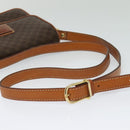 CELINE Macadam Canvas Shoulder Bag PVC Leather Brown Gold Auth BA3927-7