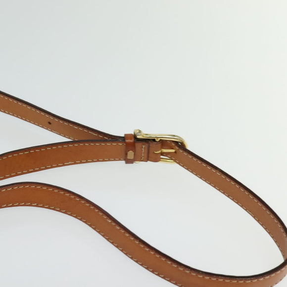 CELINE Macadam Canvas Shoulder Bag PVC Leather Brown Gold Auth BA3927