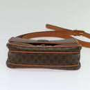 CELINE Macadam Canvas Shoulder Bag PVC Leather Brown Gold Auth BA3927-9