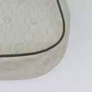 Christian Dior Honeycomb Canvas Chain Shoulder Bag PVC White Gold Auth BA3929-16