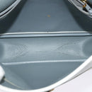 Christian Dior Honeycomb Canvas Chain Shoulder Bag PVC White Gold Auth BA3929-11