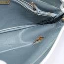 Christian Dior Honeycomb Canvas Chain Shoulder Bag PVC White Gold Auth BA3929-17