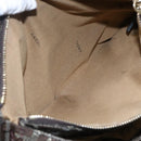 FENDI Zucca Canvas Chain Tote Bag Brown Black gold Auth BA393-20