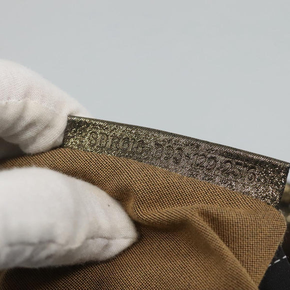 FENDI Zucca Canvas Chain Tote Bag Brown Black gold Auth BA393