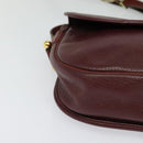 Christian Dior Shoulder Bag Leather Bordeaux Gold Auth BA3931-8