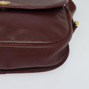 Christian Dior Shoulder Bag Leather Bordeaux Gold Auth BA3931-15