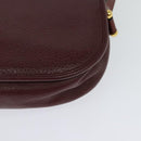 Christian Dior Shoulder Bag Leather Bordeaux Gold Auth BA3931-17