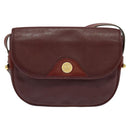 Christian Dior Shoulder Bag Leather Bordeaux Gold Auth BA3931-13