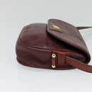 Christian Dior Shoulder Bag Leather Bordeaux Gold Auth BA3931-4