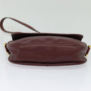 Christian Dior Shoulder Bag Leather Bordeaux Gold Auth BA3931-5