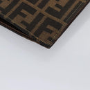 FENDI Zucca Canvas Hand Bag Brown Black gold Auth BA394V-14