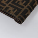 FENDI Zucca Canvas Hand Bag Brown Black gold Auth BA394V-15