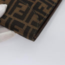 FENDI Zucca Canvas Hand Bag Brown Black gold Auth BA394V-16