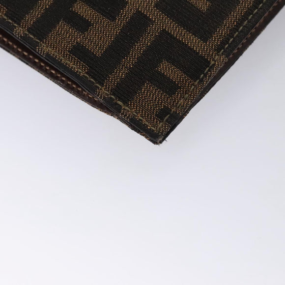 FENDI Zucca Canvas Hand Bag Brown Black gold Auth BA394V