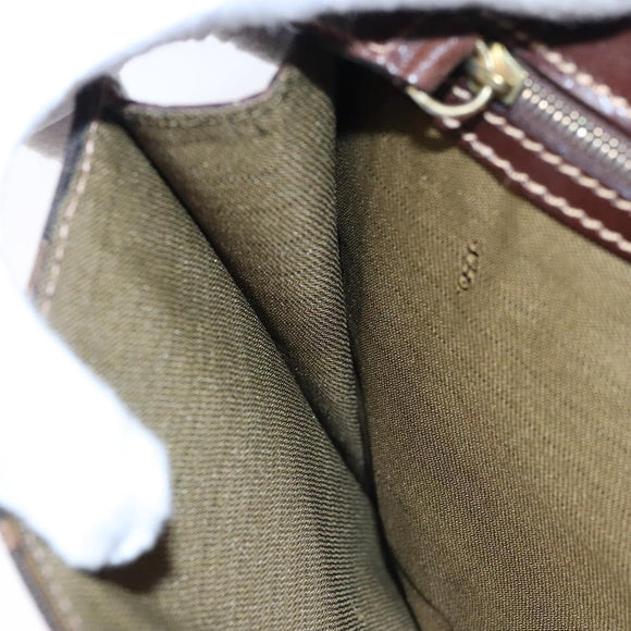 FENDI Zucca Canvas Hand Bag Brown Black gold Auth BA394V