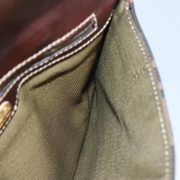 FENDI Zucca Canvas Hand Bag Brown Black gold Auth BA394V