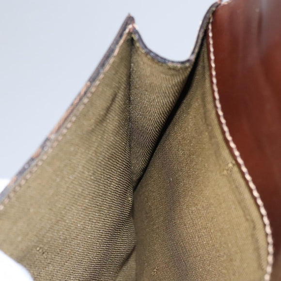 FENDI Zucca Canvas Hand Bag Brown Black gold Auth BA394V