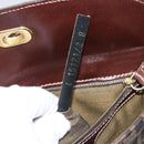 FENDI Zucca Canvas Hand Bag Brown Black gold Auth BA394V-12