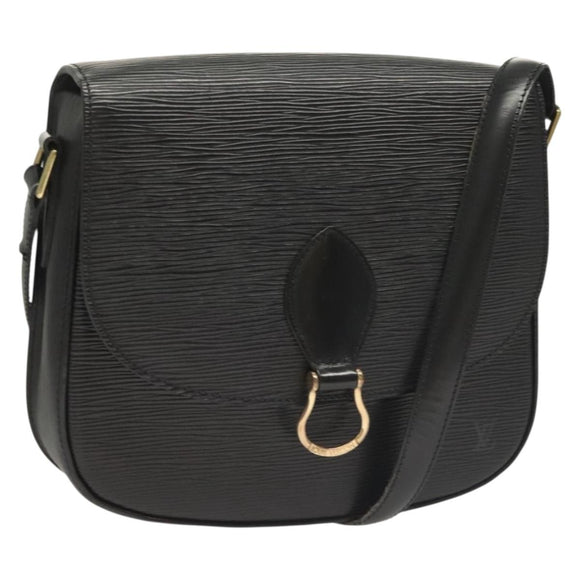 LOUIS VUITTON Epi Saint Cloud GM Shoulder Bag Black Noir M52192 LV Auth BA3946