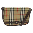 Burberrys Nova Check Shoulder Bag Canvas Beige Gold Auth BA3948-1
