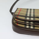 Burberrys Nova Check Shoulder Bag Canvas Beige Gold Auth BA3948-9