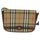 Burberrys Nova Check Shoulder Bag Canvas Beige Gold Auth BA3948-13