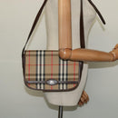 Burberrys Nova Check Shoulder Bag Canvas Beige Gold Auth BA3948-22