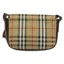 Burberrys Nova Check Shoulder Bag Canvas Beige Gold Auth BA3948-2