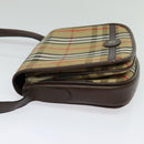 Burberrys Nova Check Shoulder Bag Canvas Beige Gold Auth BA3948-3