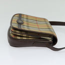 Burberrys Nova Check Shoulder Bag Canvas Beige Gold Auth BA3948-4