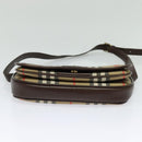 Burberrys Nova Check Shoulder Bag Canvas Beige Gold Auth BA3948-5