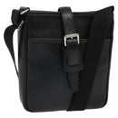 BURBERRY Shoulder Bag Leather Black Silver Auth BA3949-1