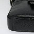 BURBERRY Shoulder Bag Leather Black Silver Auth BA3949-9