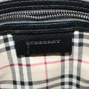 BURBERRY Shoulder Bag Leather Black Silver Auth BA3949-17