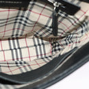 BURBERRY Shoulder Bag Leather Black Silver Auth BA3949-18