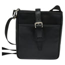 BURBERRY Shoulder Bag Leather Black Silver Auth BA3949-13