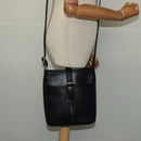 BURBERRY Shoulder Bag Leather Black Silver Auth BA3949-21