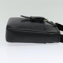 BURBERRY Shoulder Bag Leather Black Silver Auth BA3949-4